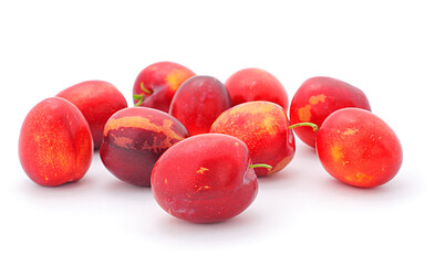 Group of red plums.