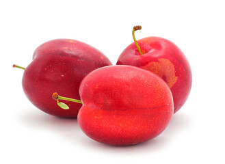 Group of red plums.