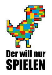 Obraz premium Pixelgrafik Tyrannosaurus will nur spielen