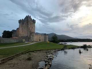 Old Irish Castle Ross on the edge of Lough Leane, in Killarney National Park, County Kerry, Ireland