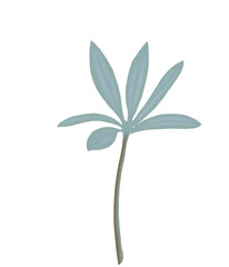 Green leaf watercolor azalea illustration.