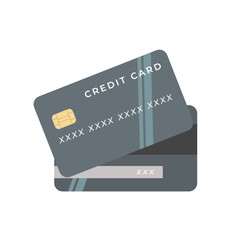 Black Credit cards isometric illustration. Credit card icon isolated on white background. Vector flat design. Front and back card. Money on plastic. Payment purchase by credit card transaction