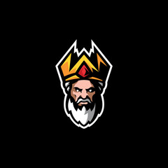 King logo - vector illustration, emblem design on black background