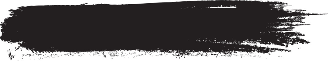 Black brush stroke isolated on white background. Trendy brush stroke vector for black ink paint, grunge backdrop, dirt banner, watercolor design and dirty texture. Brush stroke vector