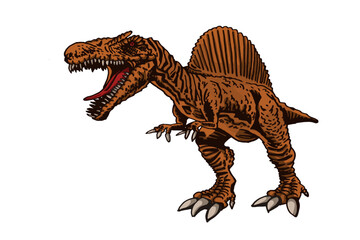 Fototapeta premium Vector color spinosaurus isolated on white,dinosaur for printing , tattoo and design