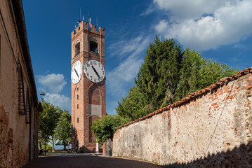 Mondovì, Cuneo, Piedmont, Italy - August 08, 2022: the Civic Tower, called 