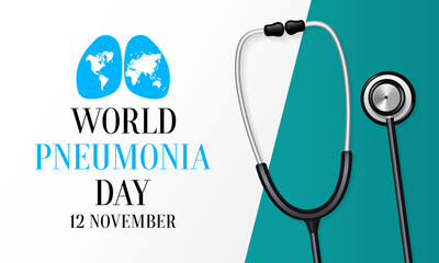 World Pneumonia day is observed every year on November 12, it is an infection that inflames the air sacs in one or both lungs. Vector illustration