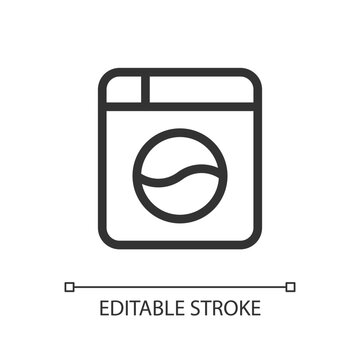 Instant camera pixel perfect linear ui icon. Electronics store. Retro photography. GUI, UX design. Outline isolated user interface element for app and web. Editable stroke. Arial font used