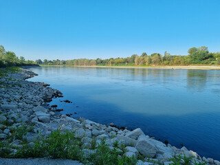 low water level at River Po in Italy, Cremona