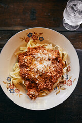 Fettuccine pasta tomato sauce