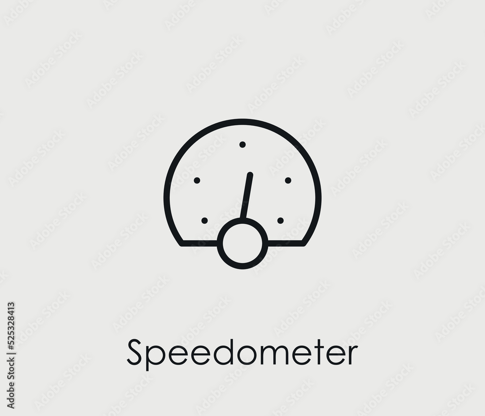 Poster speedometer vector icon. editable stroke. symbol in line art style for design, presentation, website