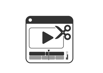 Icon  app Video Editing. Icon Video Timeline black Color.