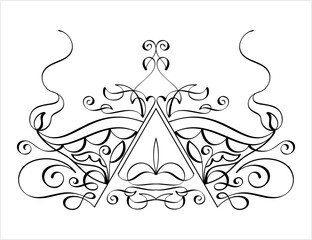 Diwali Diya Pen Ink Style M_2208019