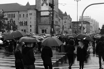 "Black Umbrellas" anti-abortion protest, Poznań, Poland, October 6, 2016
