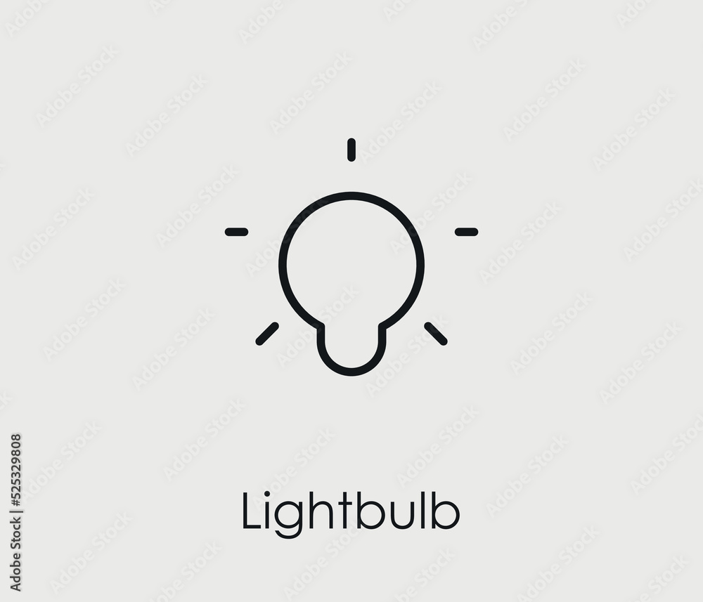 Poster light bulb vector icon. editable stroke. symbol in line art style for design, presentation, website 