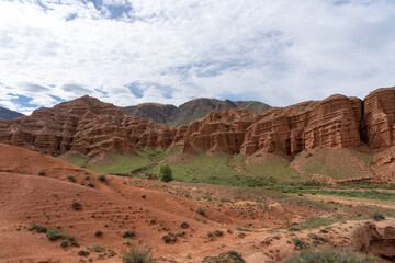 Landscape of a canyon in Kyrgyzstan