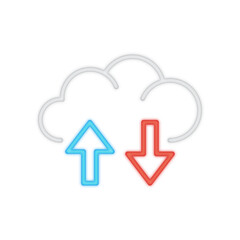 cloud storage neon icon