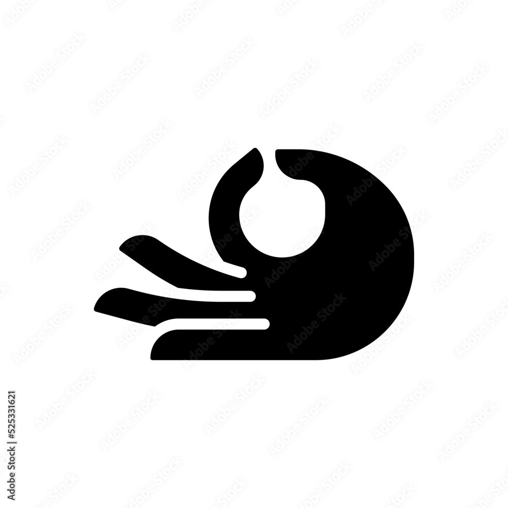 Canvas Prints meditation mudra black glyph icon. touching thumb and index fingers. italian hand gesture. body lang