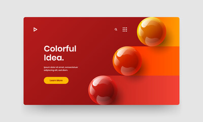 Trendy 3D spheres cover concept. Multicolored pamphlet vector design illustration.