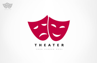 Theater masks logo vector. Theater and acting design.