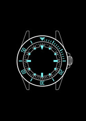 Mobile wallpaper with minimalist watch illustration