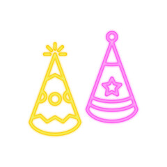 party hat neon icon