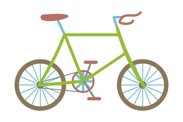 Fototapeta premium Green bicycle isolated on white background. Bicycle vector illustration.
