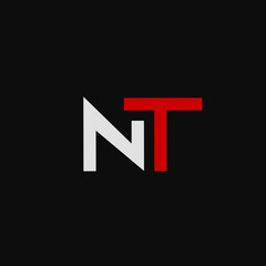 Obraz premium Illustration vector graphic of logo monogram initials letters NT minimalist perfect for identity brand