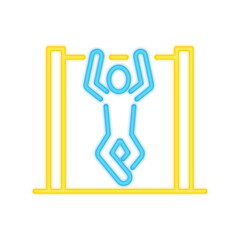 pull up bar neon icon