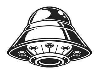 Space UFO logotype monochrome vintage