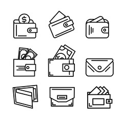 wallet icon set design