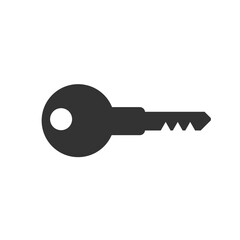 Key icon. Vector illustration isolated on white background.