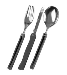Fork, knife, spoon.