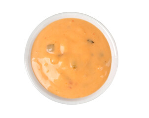 close up of a bowl of  cheese sauce