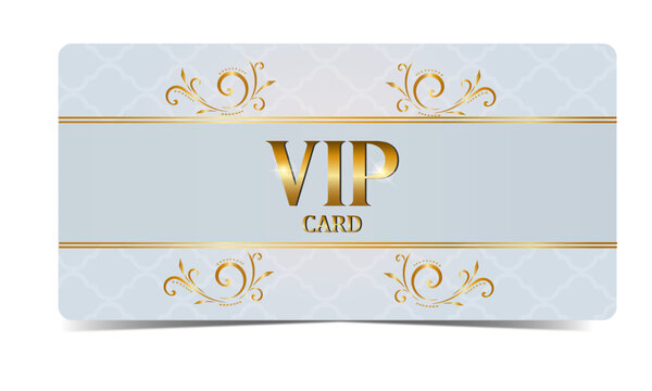 Gold silver VIP card. Vector illustration
