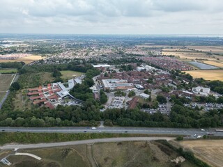 aerial view of Castle Hill Hospital is an NHS hospital to the west of Cottingham, East Riding of Yorkshire, England, and is run by Hull University Teaching Hospitals NHS Trust