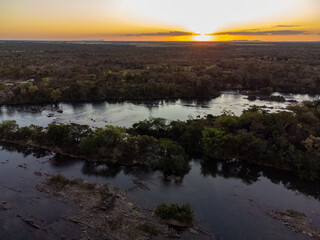 Fototapeta na wymiar sunset over the Tocantins river