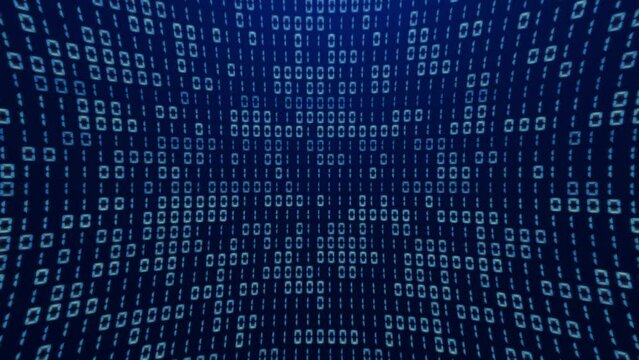 Binary Code Random Number Grid Technology Background.Changing program code from zero and one. Futuristic cyberspace, binary data,software coding and programming.