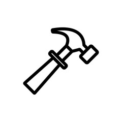 Hammer icon. Template black color editable. Hammer symbol line vector sign isolated on white background. Simple vector illustration for graphic and web design.