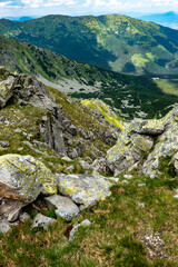 A view of the beautiful surrounding alpine nature from the Chopok ridge in the Low Tatras, Slovakia