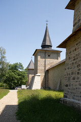 Fototapeta na wymiar Sucevita monastery and surroundings. Suceava county, Romania
