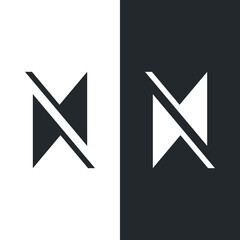 Abstract Logo design initial letter N geometric elements. Elegant, minimalist, creative and modern logo templates. Identity, brand and business cards.