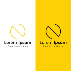 Abstract Logo design initial letter N geometric elements. Elegant, minimalist, creative and modern logo templates. Identity, brand and business cards.