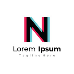 Abstract Logo design initial letter N geometric elements. Elegant, minimalist, creative and modern logo templates. Identity, brand and business cards.