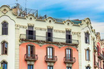 Colonial style architecture in Barcelona, Spain