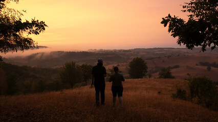Intense sunset with amazing colors, during summer