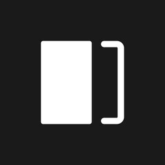 Overlay dark mode glyph ui icon. Simple filled line element. User interface design. White silhouette symbol on black space. Solid pictogram for web, mobile. Vector isolated illustration
