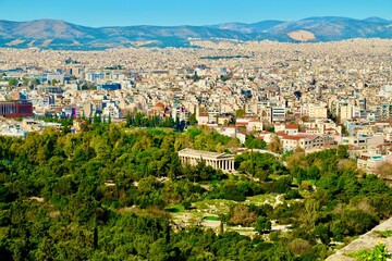 Wunderschöner Blick über Athen in Griechenland 