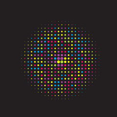 Black Gradient Gradation. Colorful Halftone Illustration. Texture Half. Dot Illustration. Circle Gradation. Graphic Modern. Effect Element. Design Modern.