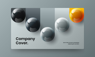 Isolated realistic balls flyer template. Unique handbill vector design illustration.